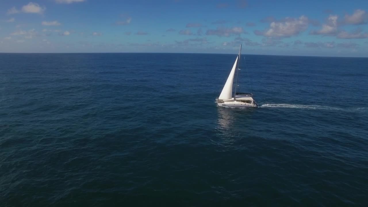 Stock Footage Yacht Followed By A Drone Live Wallpaper Free