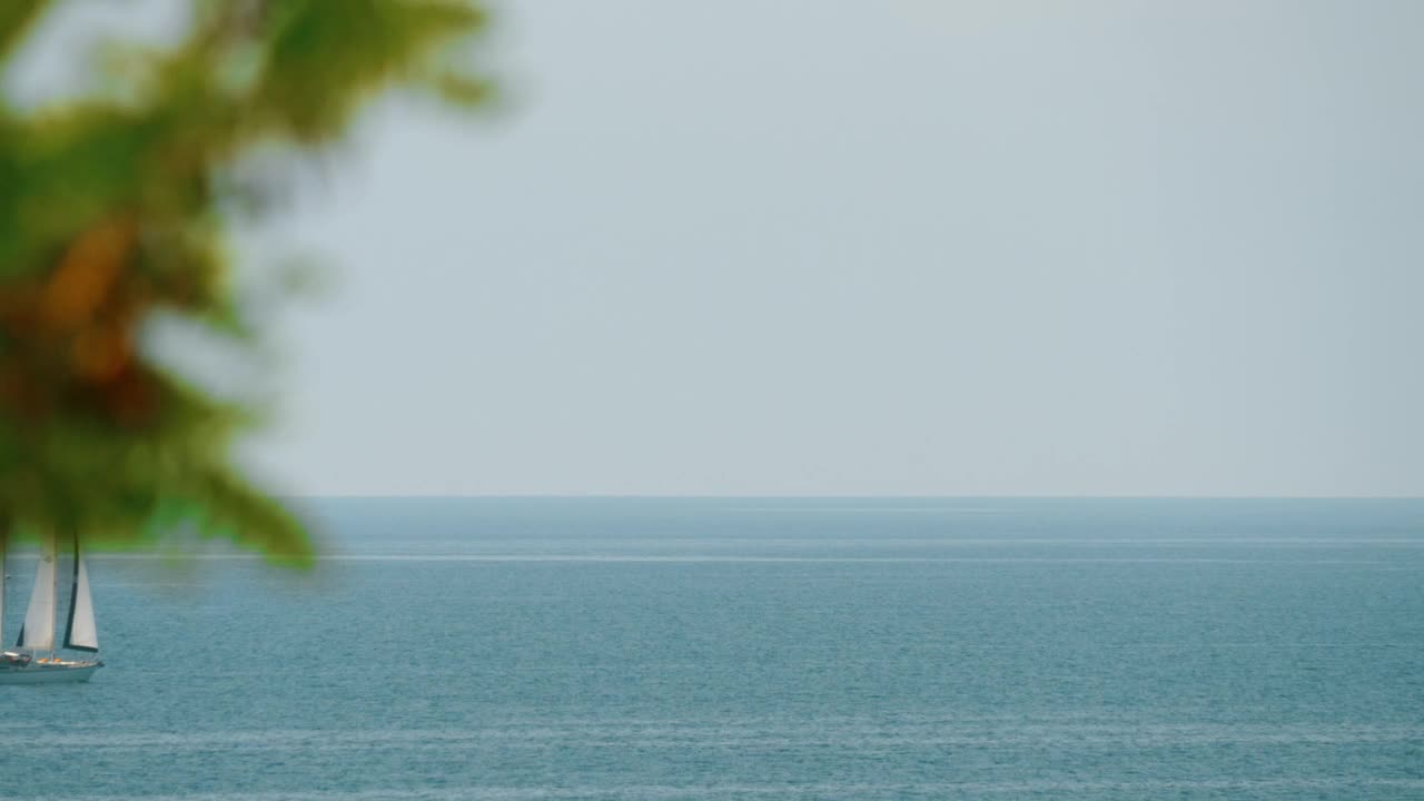 Stock Footage Yacht Heading Across A Calm Sea Live Wallpaper Free