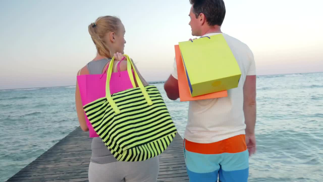 Stock Footage Young Couple Walking Down A Pier Live Wallpaper Free