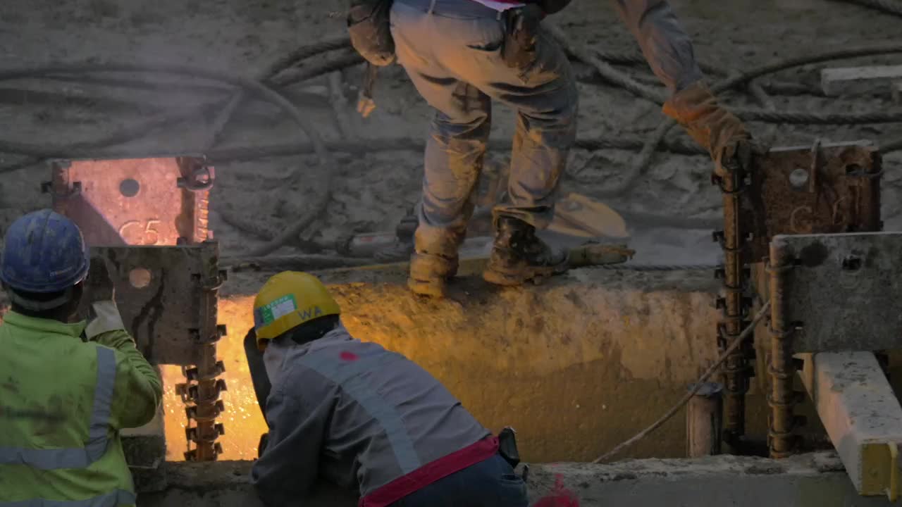 Stock Footage Workers Welding In A Yard Live Wallpaper Free