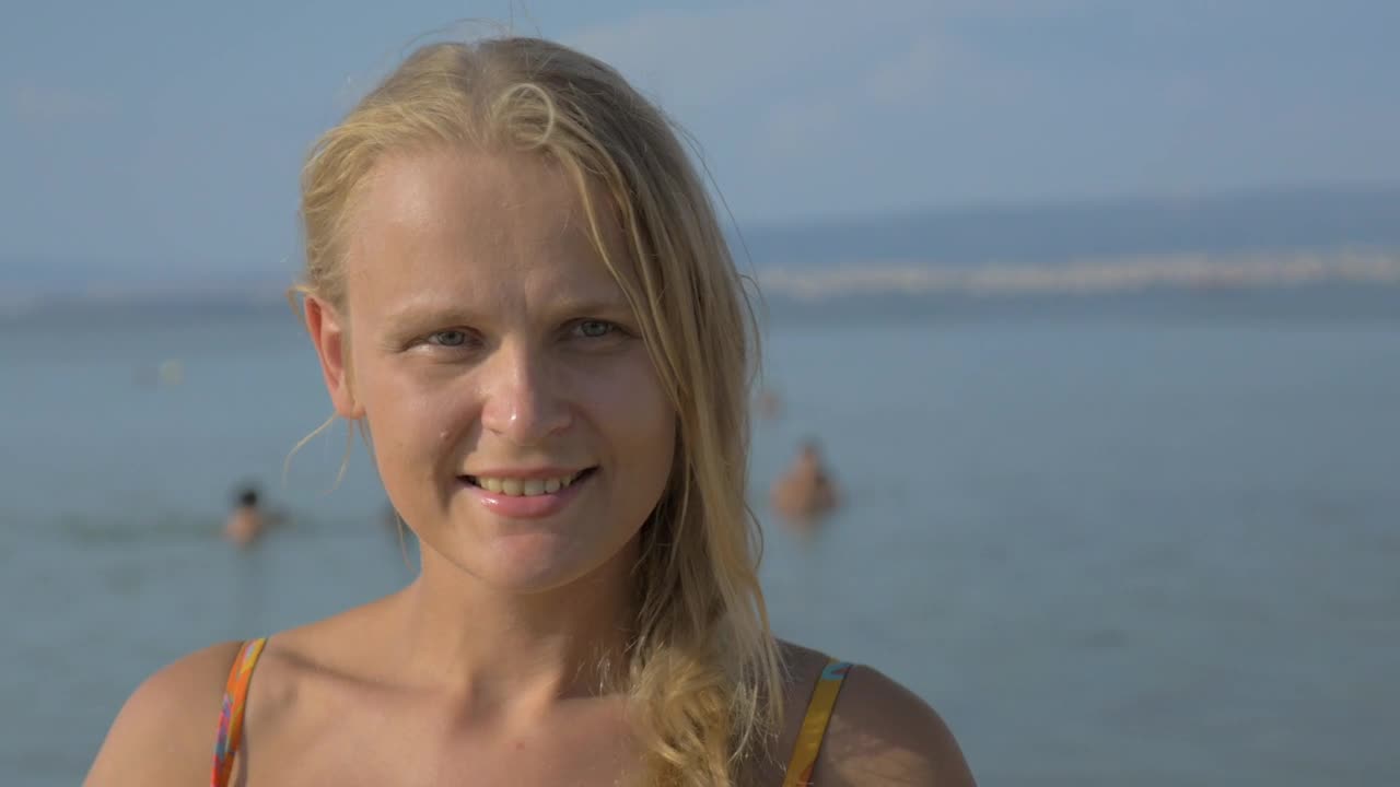 Stock Footage Woman Looking Through Binoculars At The Beach Live Wallpaper Free