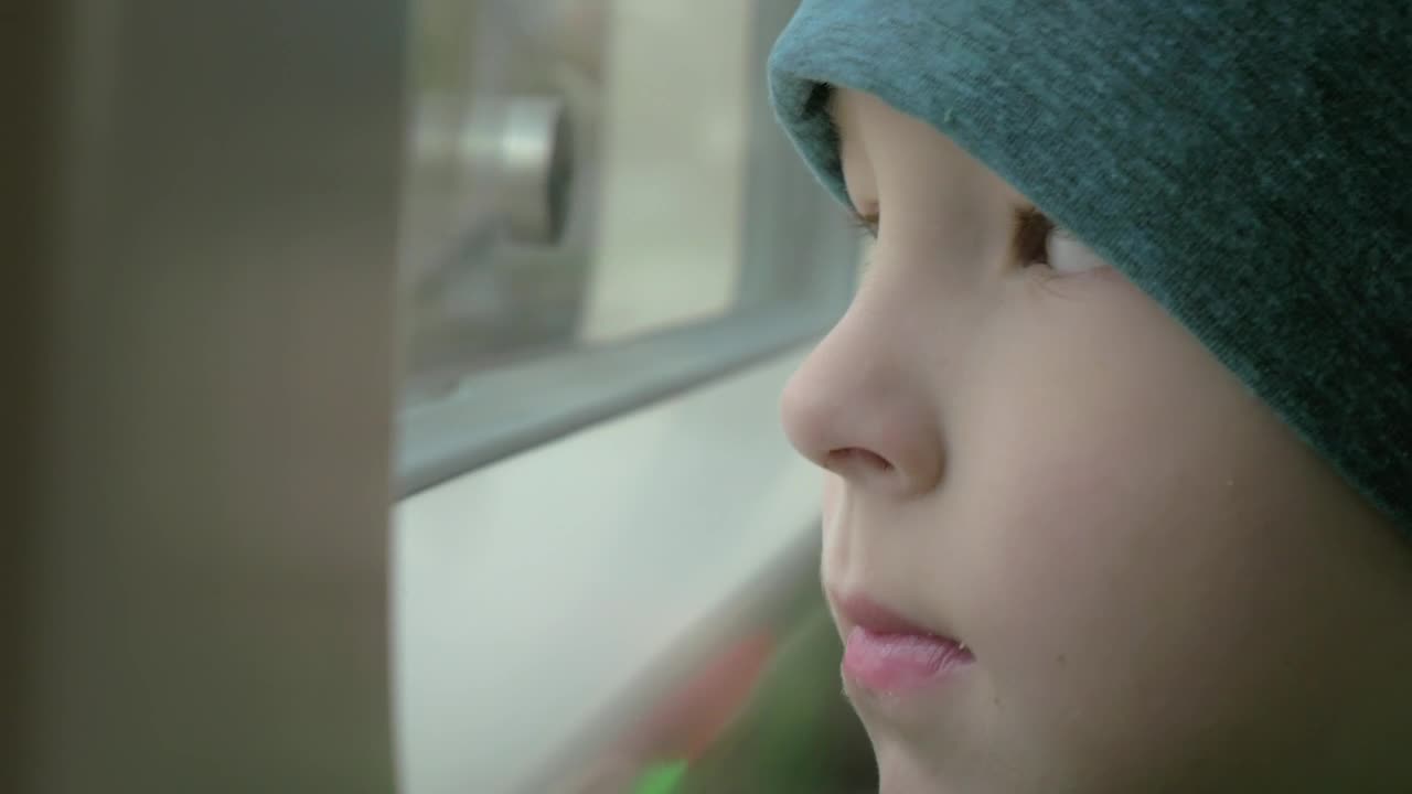 Stock Footage Young Boy Looking Out Of A Train Window Live Wallpaper Free