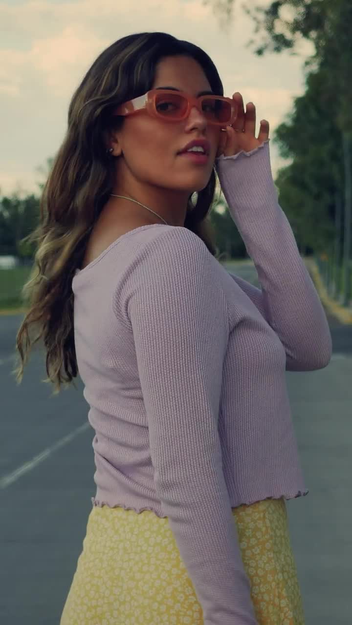 Stock Footage Young Woman From Behind Skating Head On Down An Empty Street Live Wallpaper Free