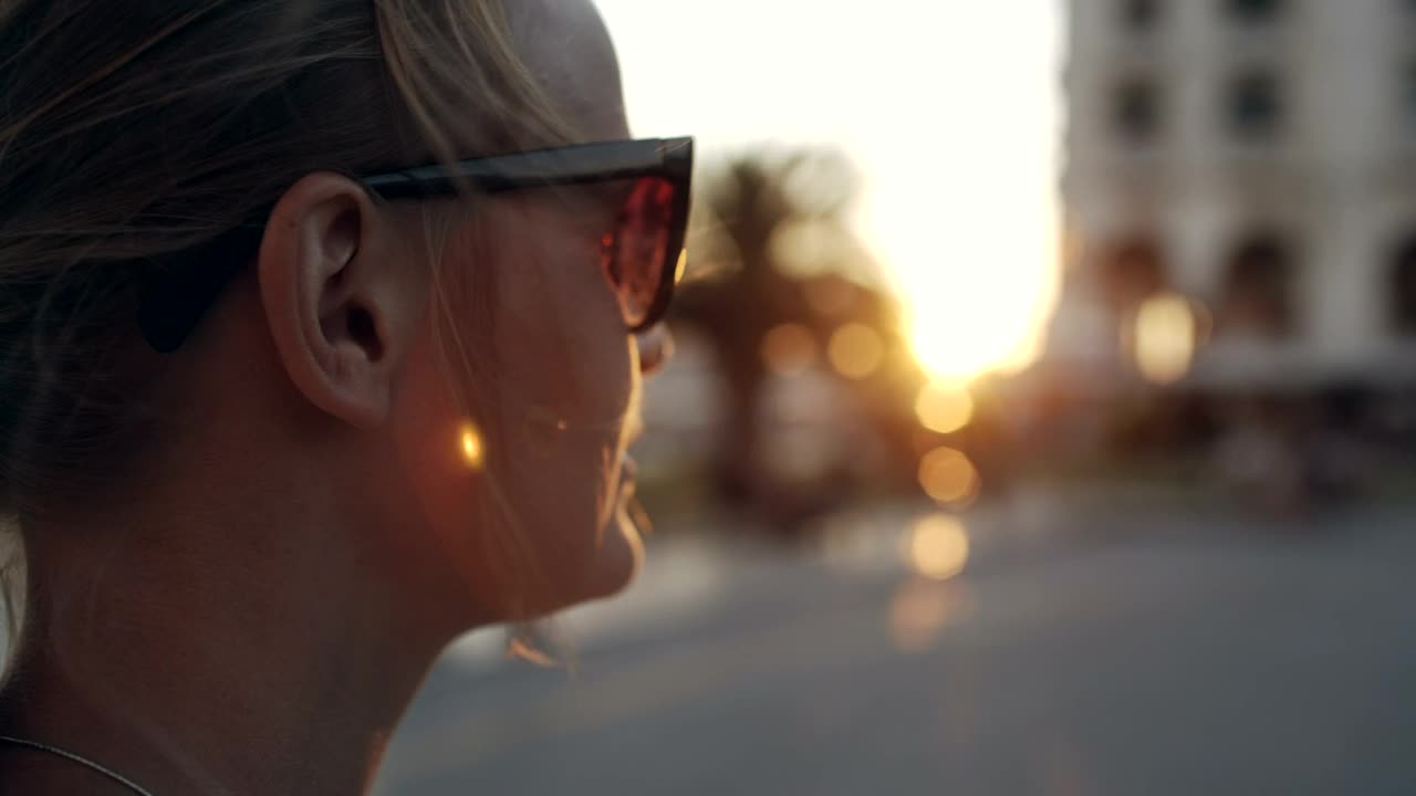 Stock Footage Woman With Sunglasses Smiling Towards The Camera Live Wallpaper Free