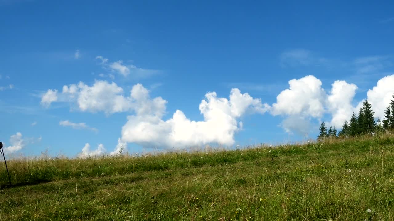 Stock Footage Woman With Big Backpack Hiking In The Hill Live Wallpaper Free