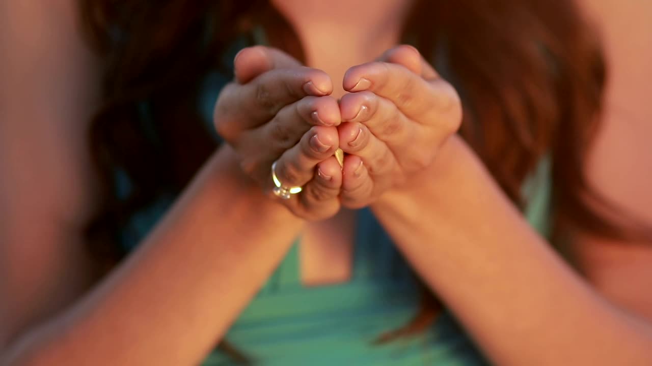 Stock Footage Woman Holding Grains In Her Hands Live Wallpaper Free