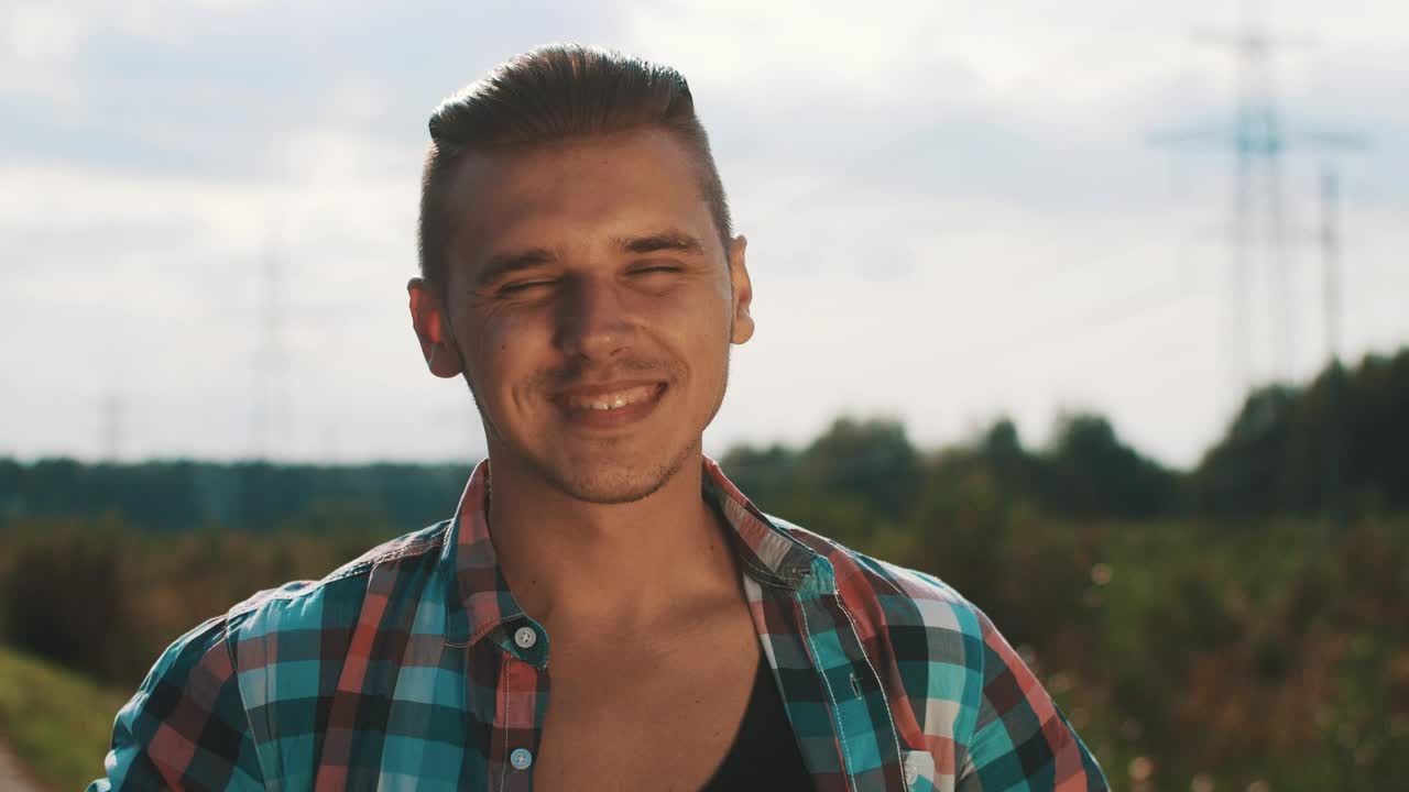 Stock Footage Young Man With An Open Shirt Smiling Live Wallpaper Free