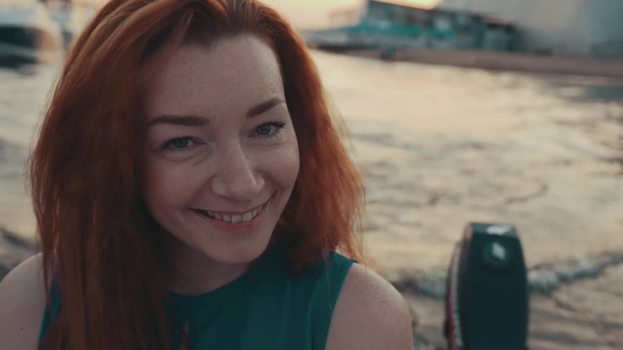 Stock Footage Woman Smiling On A Boat Live Wallpaper Free