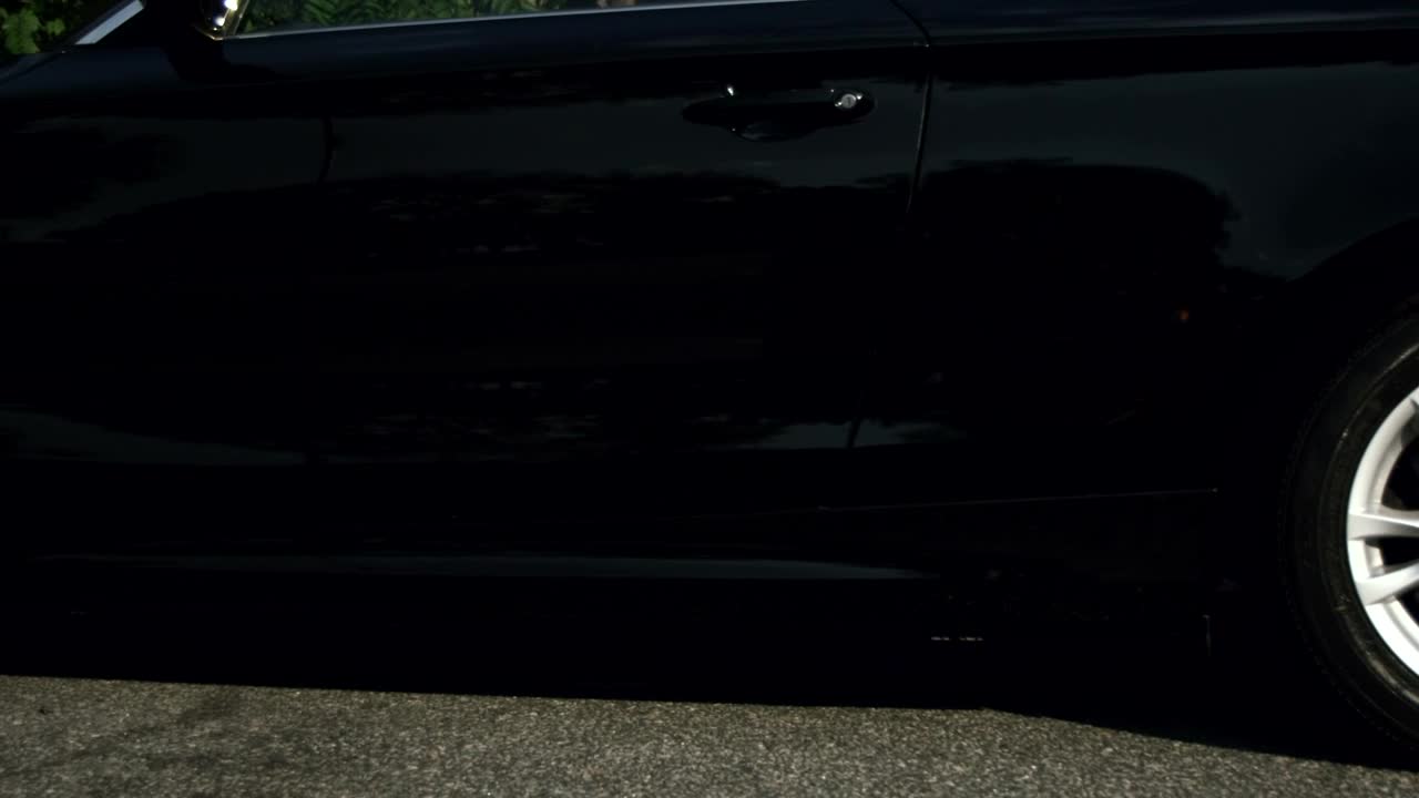 Stock Footage Woman Getting Out Of A Black Car Live Wallpaper Free