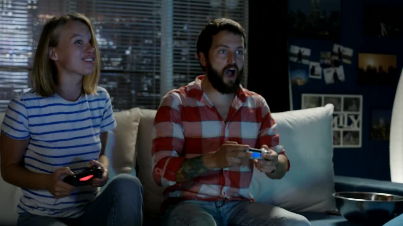Stock Footage Young Couple Playing Video Games At Home Live Wallpaper Free
