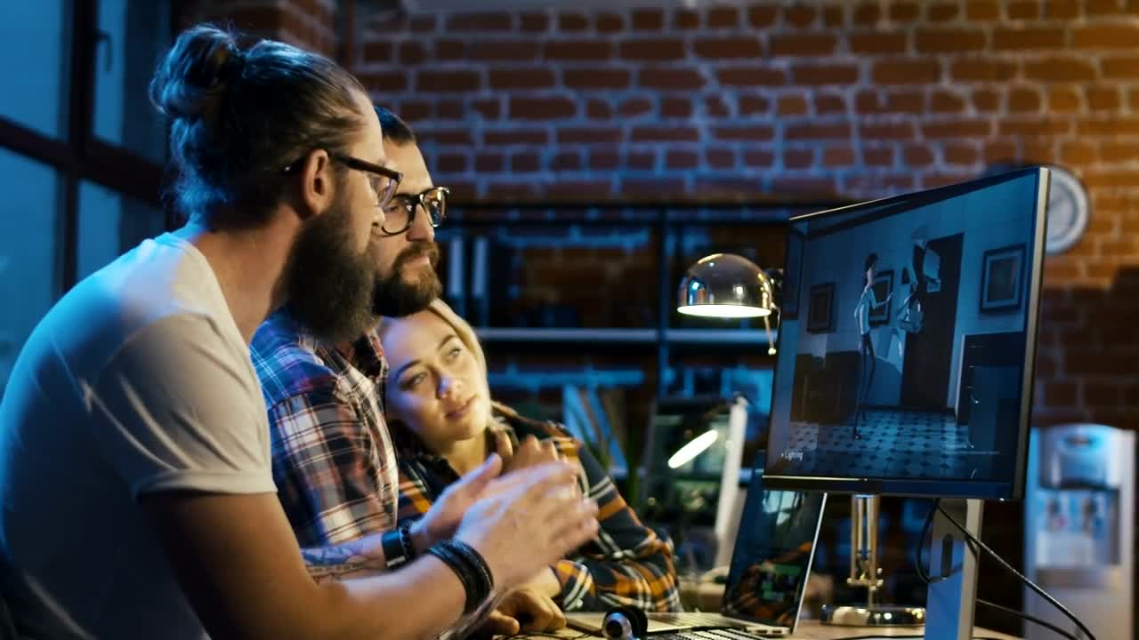 Stock Footage Working On Cartoon Animation On The Computer Live Wallpaper Free