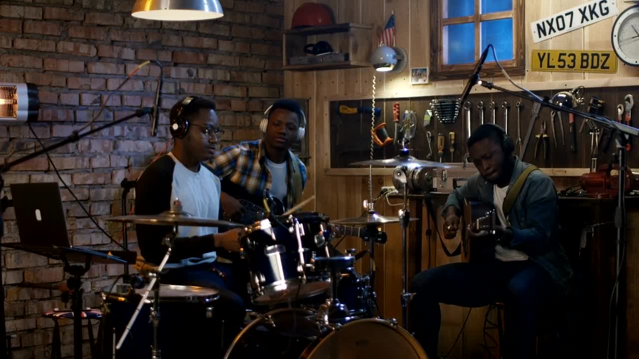 Stock Footage Young Musicians Is Practicing In The Garage Live Wallpaper Free
