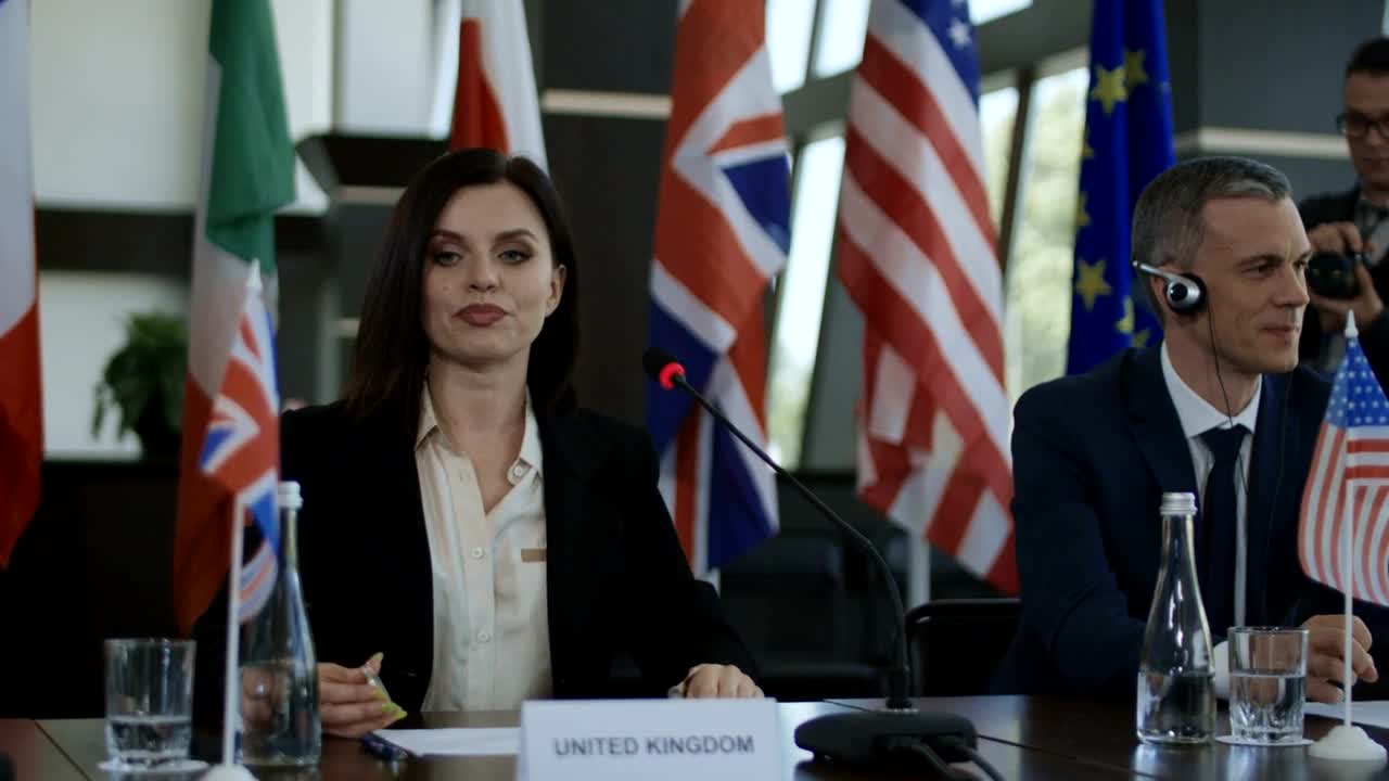 Stock Footage Woman Talking About Bitcoin On Conference Live Wallpaper Free