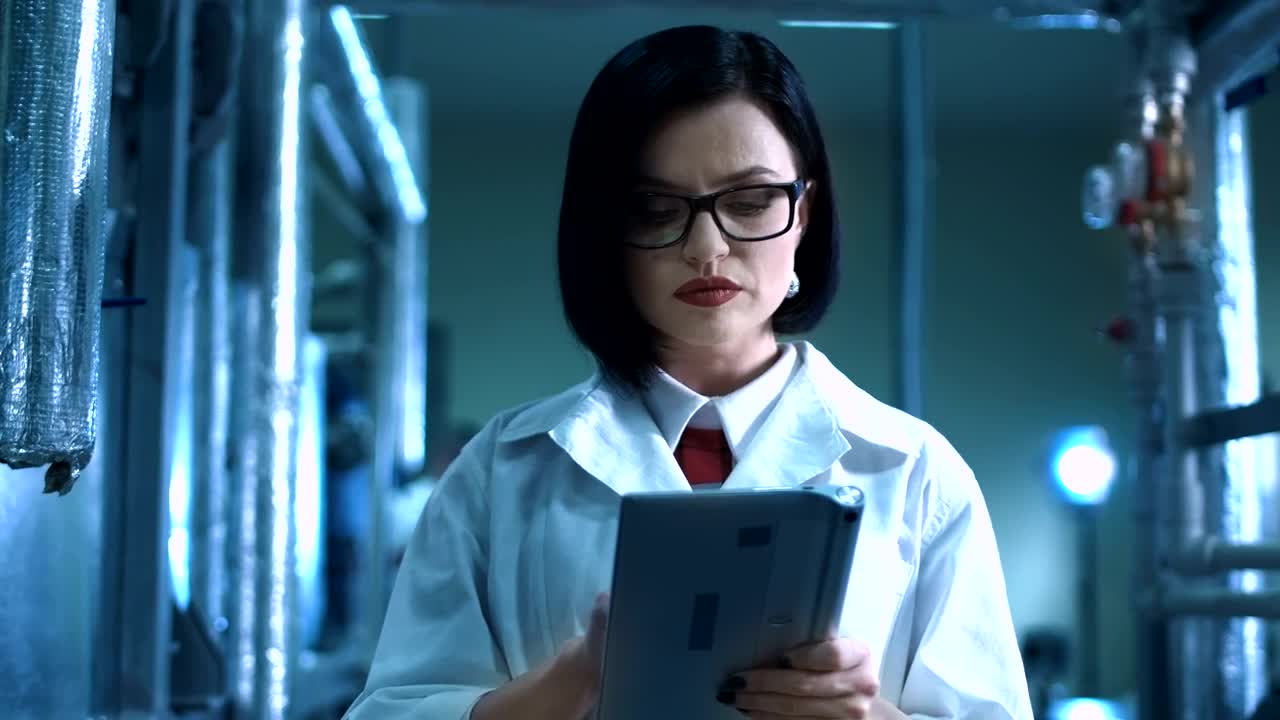 Stock Footage Young Woman Scientist With Tablet Smiling Live Wallpaper Free