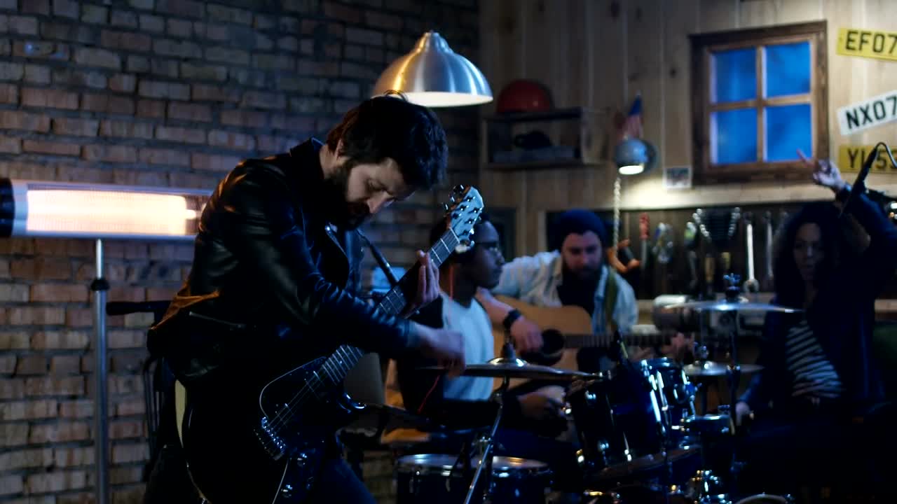 Stock Footage Young Musicians Playing Rock In The Garage Live Wallpaper Free