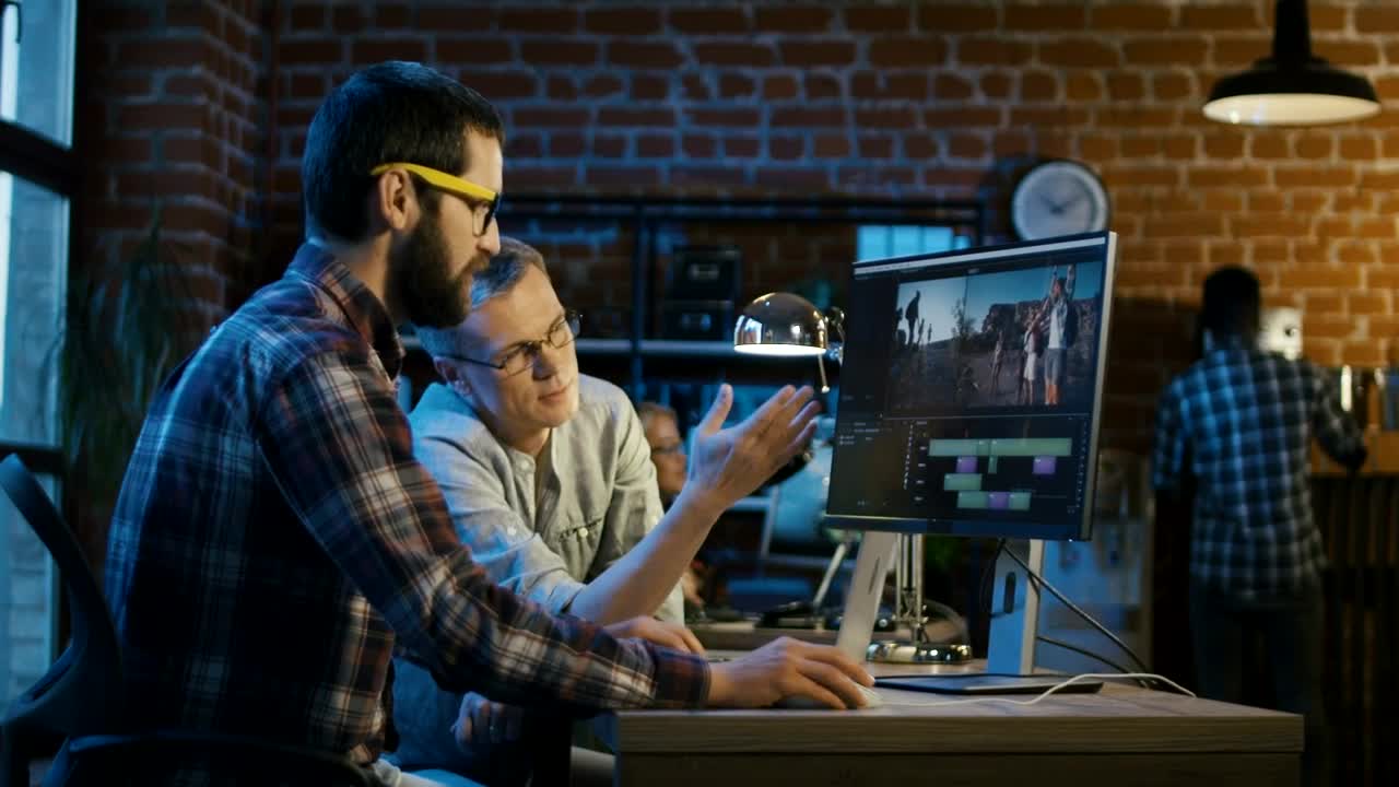 Stock Footage Young Creatives Making Working On Video Editing Live Wallpaper Free