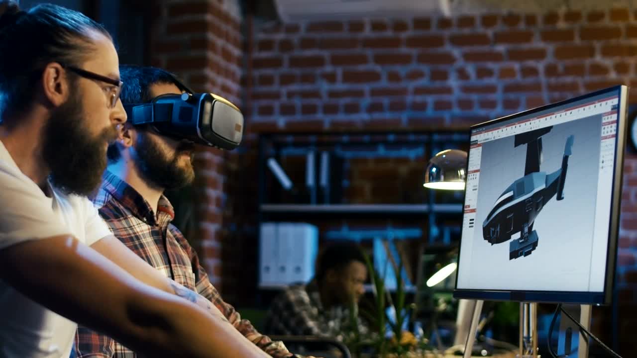 Stock Footage Young Man Working With Vr Glasses On D Model Live Wallpaper Free