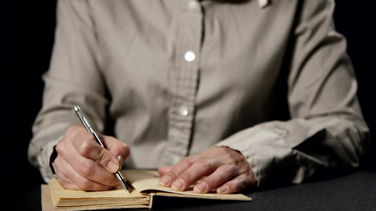 Stock Footage Writing In A Brown Notebook Live Wallpaper Free