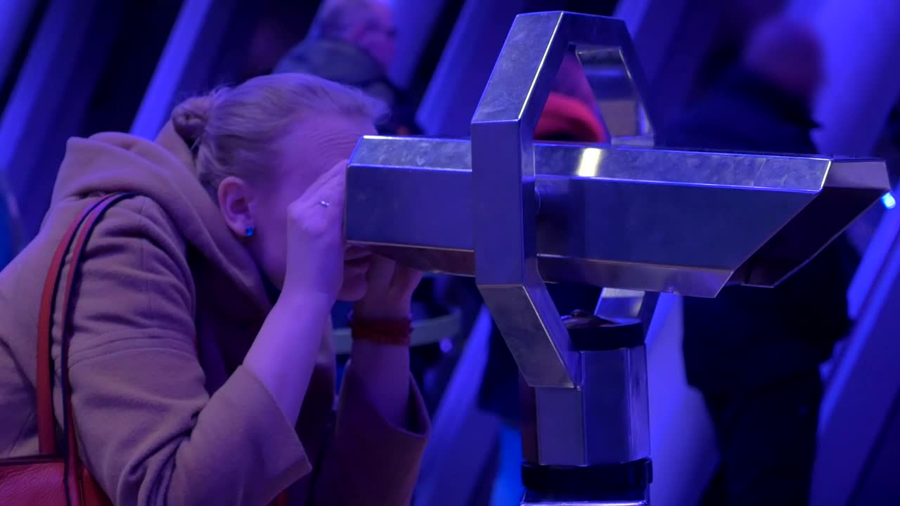 Stock Footage Woman Looking Through Binoculars Live Wallpaper Free