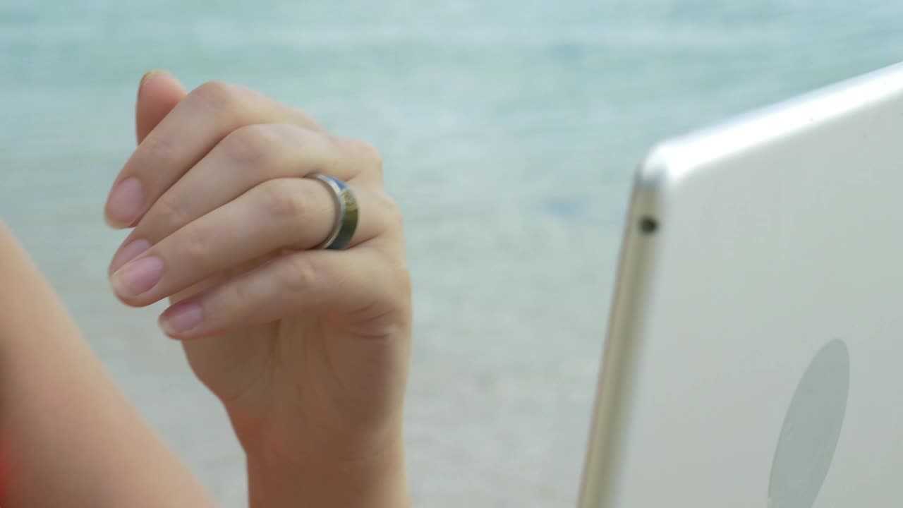 Stock Footage Woman Using A Bluetooth Ring Live Wallpaper Free