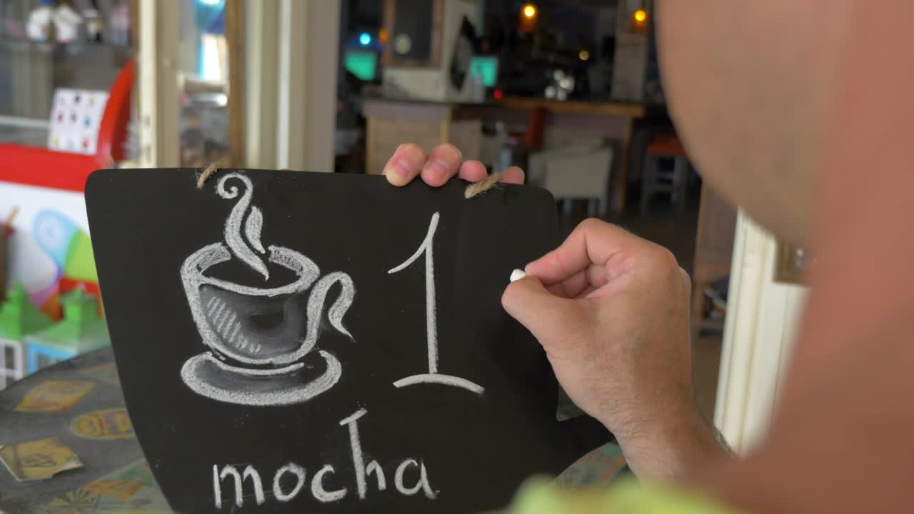 Stock Footage Writing Prices On A Cafe Board Live Wallpaper Free