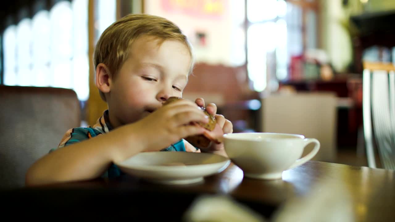 Stock Footage Young Boy Eating A Sandwich Live Wallpaper Free