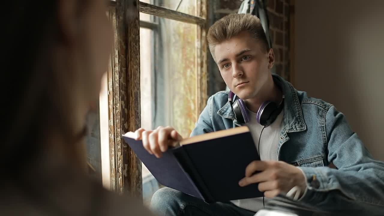 Stock Footage Young Student Talking To A Classmate Live Wallpaper Free