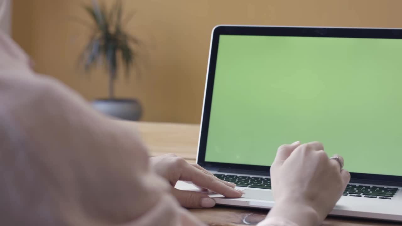 Stock Footage Woman Typing On A Modern Laptop Live Wallpaper Free