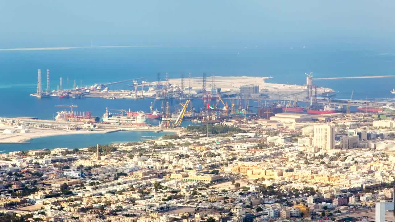 Stock Footage Zooming Out Of Dubai Trading Port Live Wallpaper Free