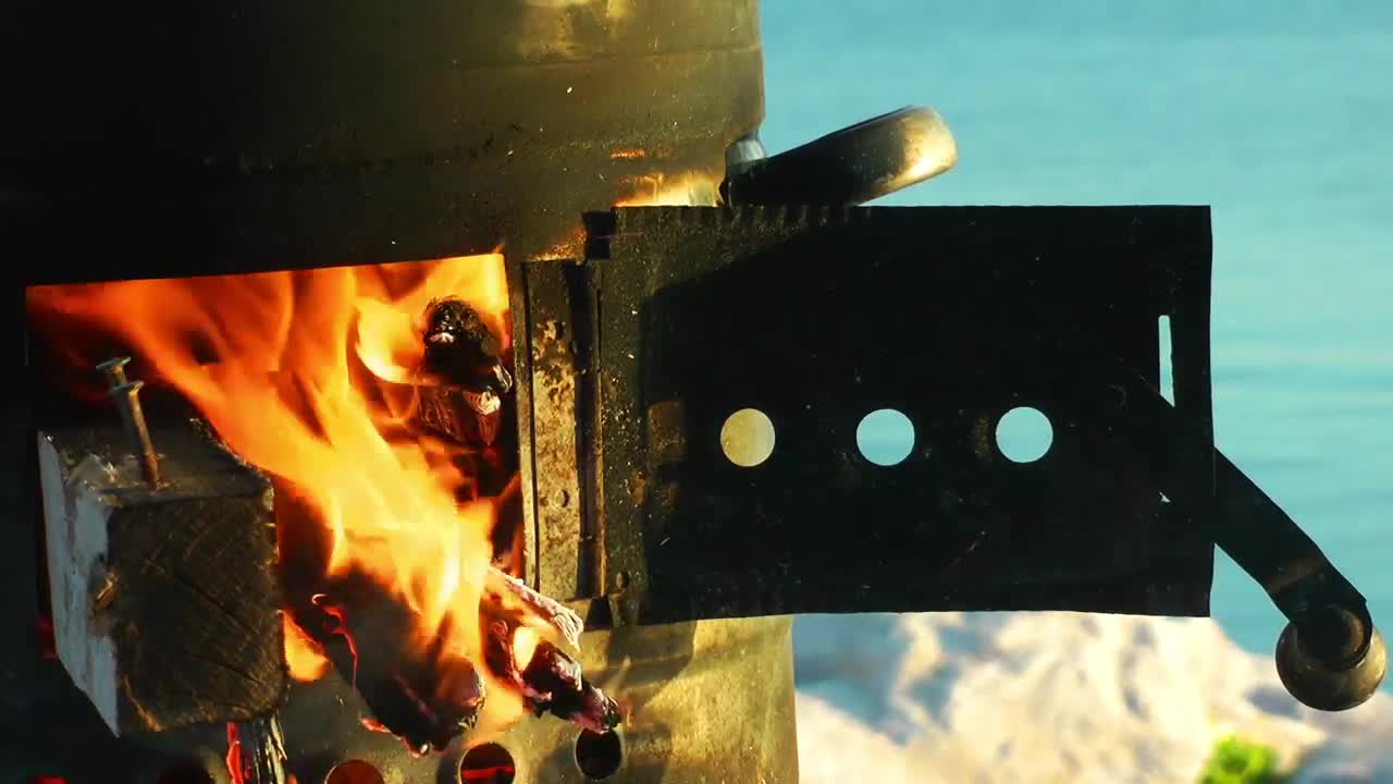 Stock Footage Wood Fire In An Urn For Water Live Wallpaper Free