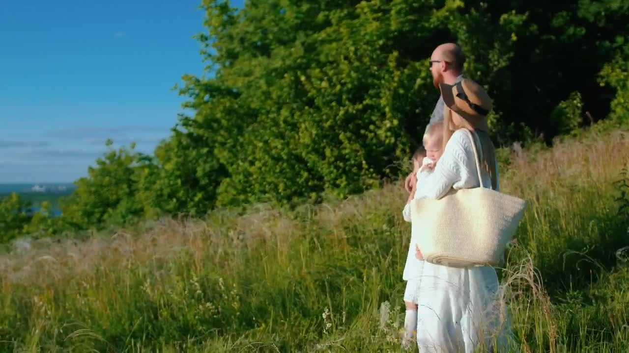 Stock Footage Young Family Walking In The Valley Live Wallpaper Free