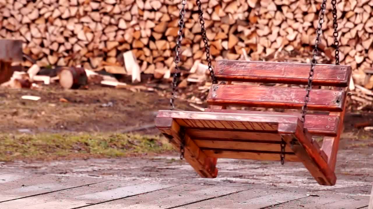 Stock Footage Wooden Swing On Chains Live Wallpaper Free
