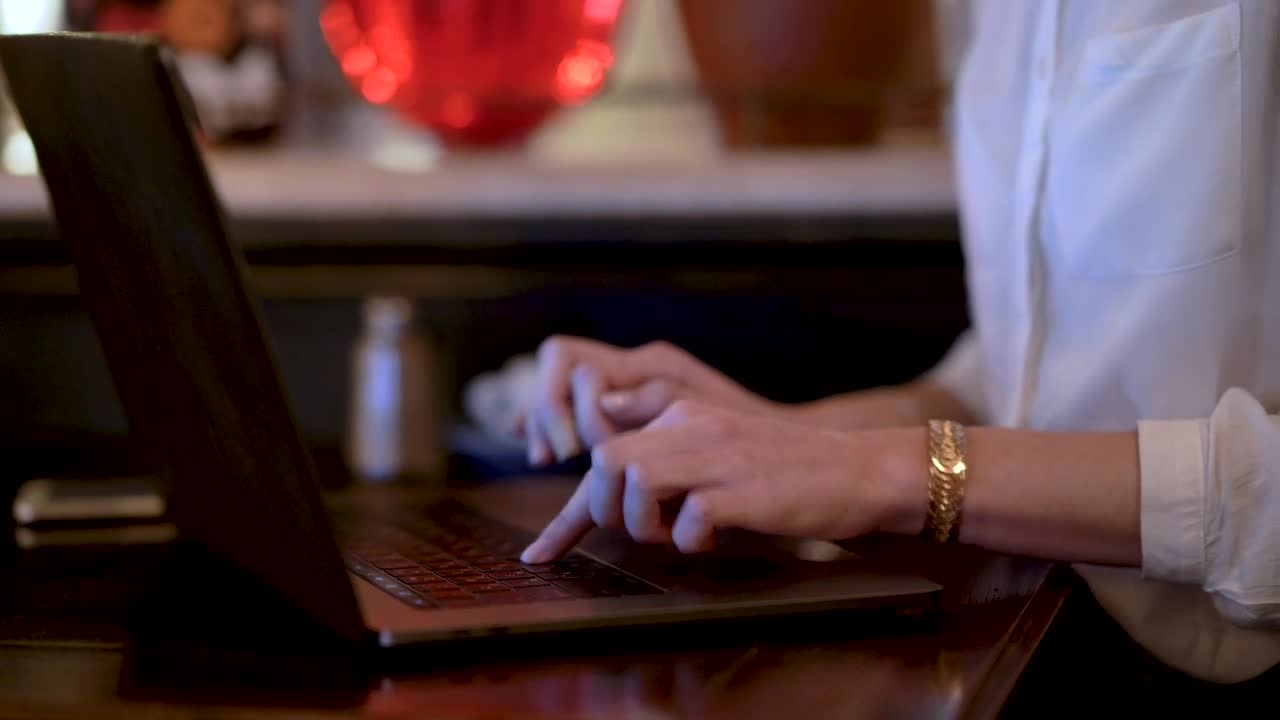 Stock Footage Woman Typing On A Laptop Live Wallpaper Free