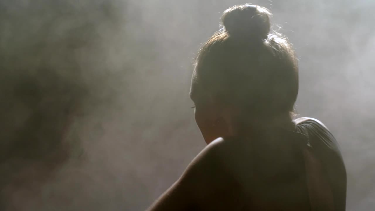 Stock Footage Woman Dancing In A Smoke Filled Room Live Wallpaper Free
