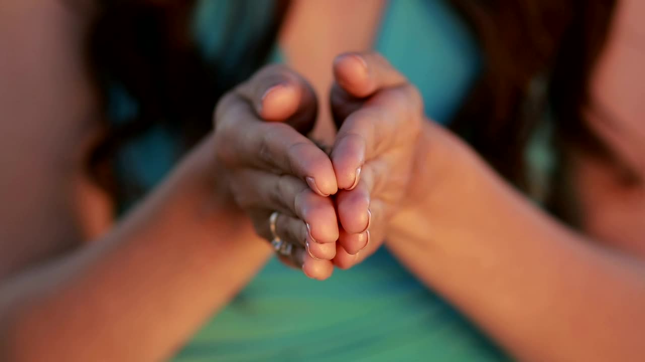 Stock Footage Woman Holding Grain In Her Hands Live Wallpaper Free