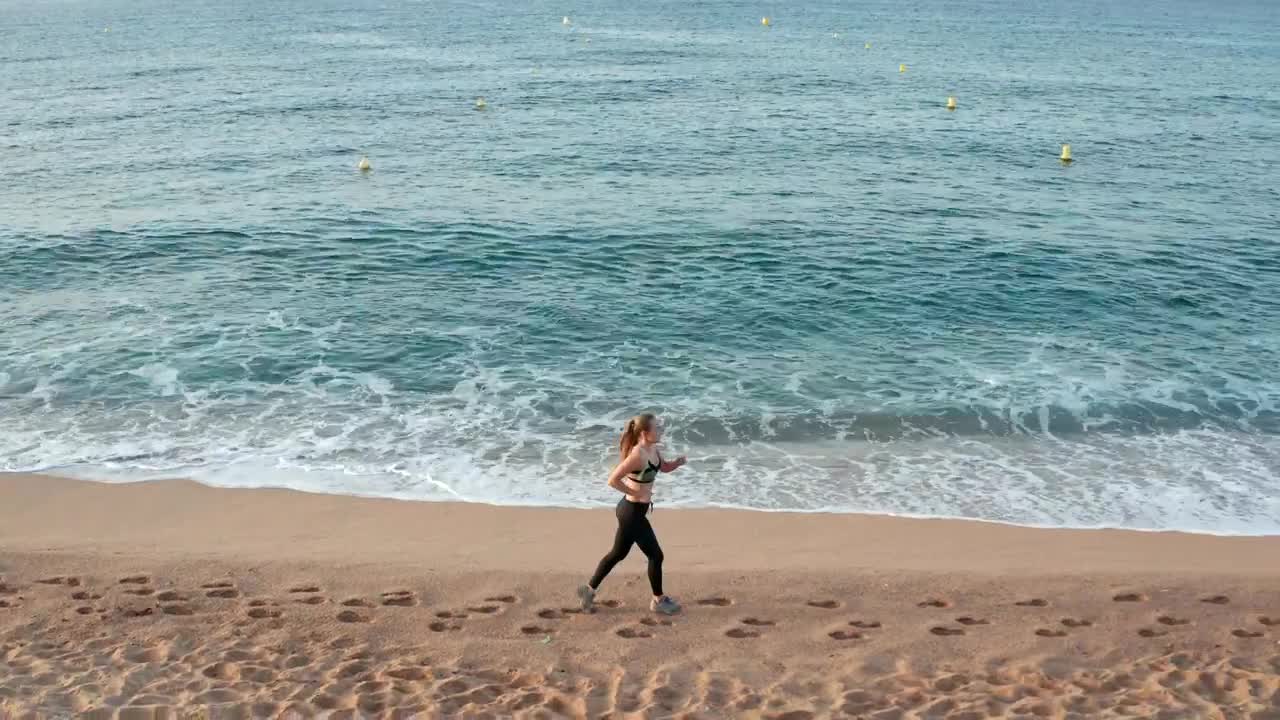 Stock Footage Woman Running By Shallow Waves Live Wallpaper Free