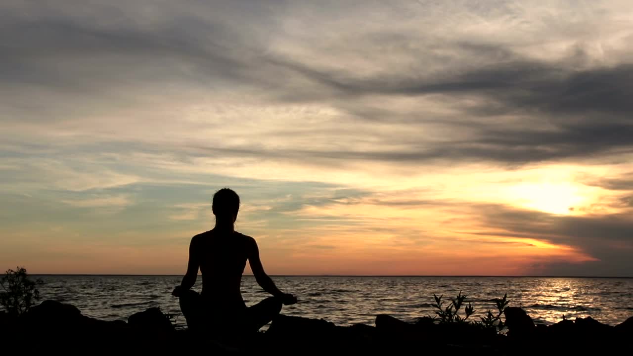 Stock Footage Woman Meditating At The Coast Live Wallpaper Free