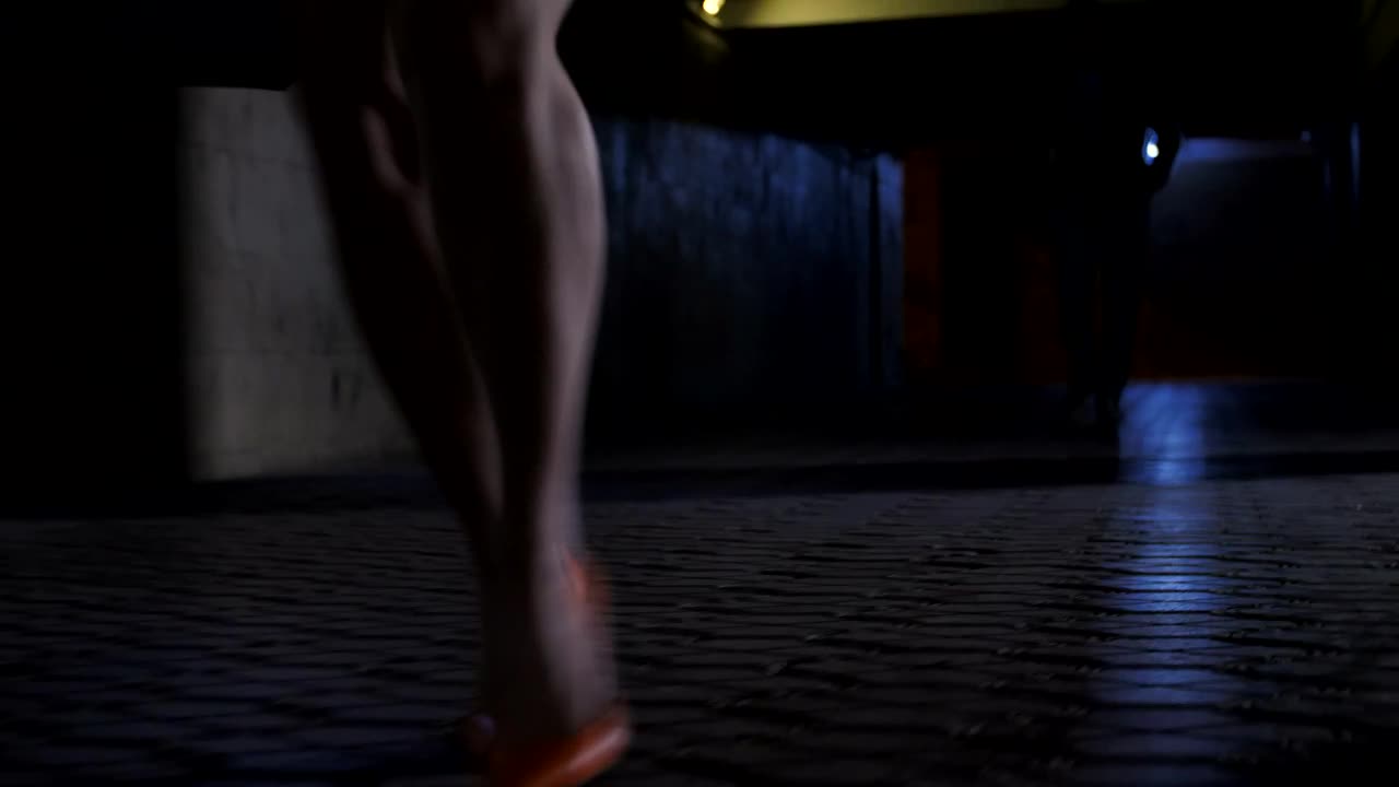 Stock Footage Woman Running From Someone At Night Live Wallpaper Free