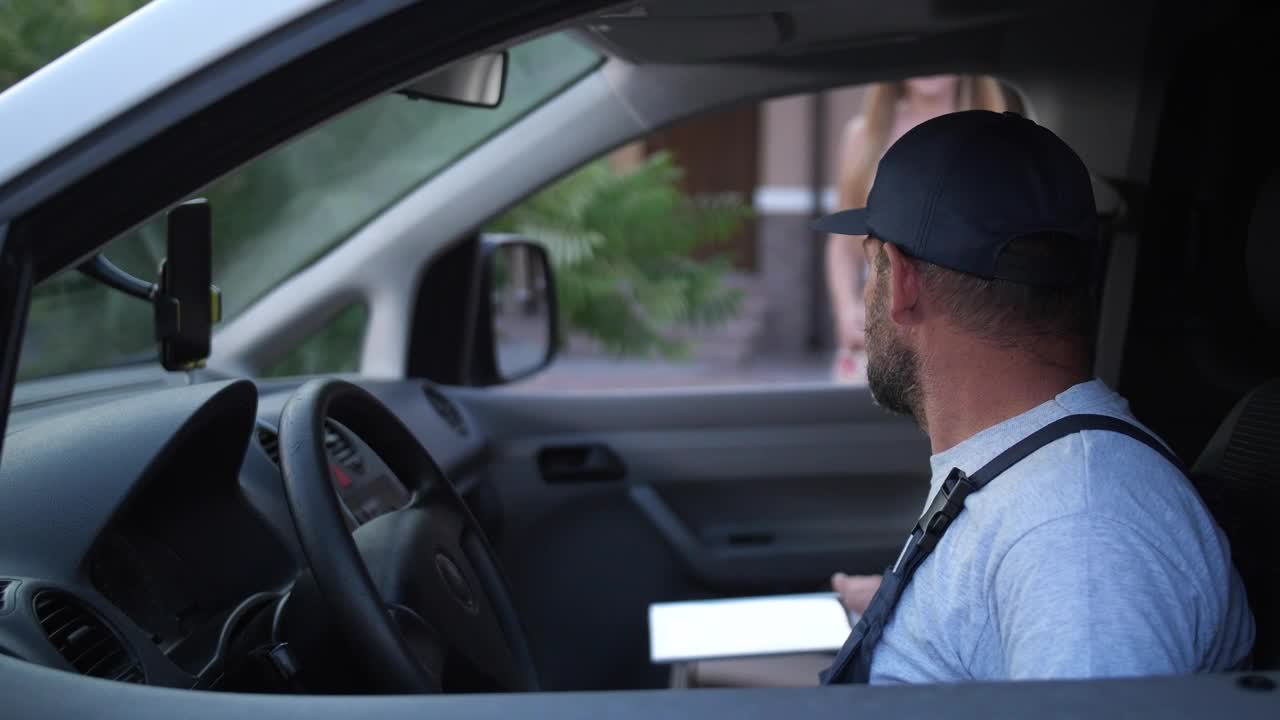 Stock Footage Woman Signing For A Pizza Delivery Live Wallpaper Free