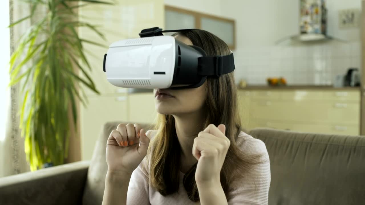 Stock Footage Woman Frightened Of Virtual Reality Live Wallpaper Free