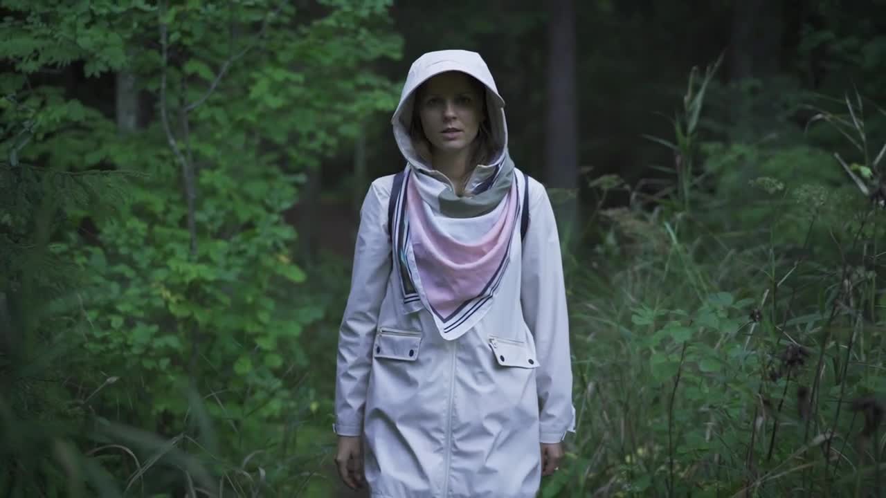 Stock Footage Woman Walking In The Woods Live Wallpaper Free