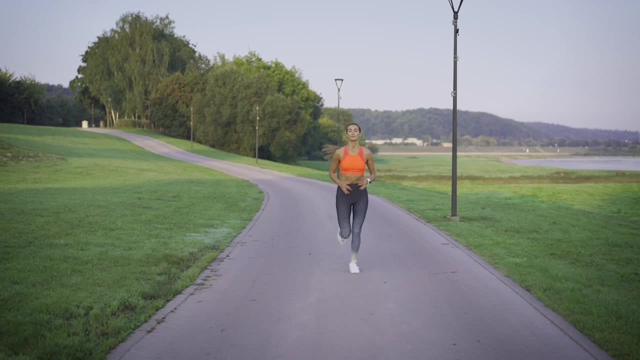 Stock Footage Woman Finishes Jogging Live Wallpaper Free