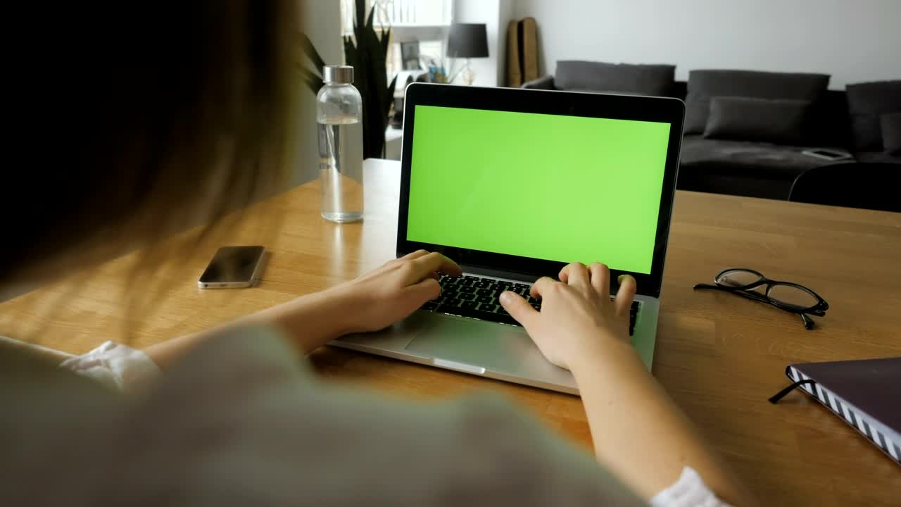 Stock Footage Woman Typing On A Laptop On The Table Live Wallpaper Free