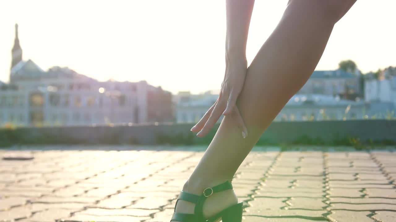 Stock Footage Young Brunette Woman Dancing In A Rooftop Live Wallpaper Free