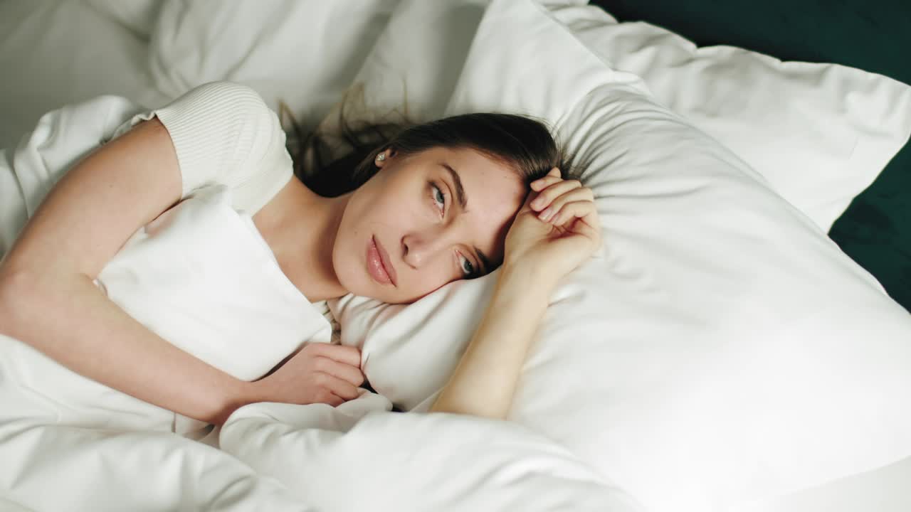 Stock Footage Woman Wakes Up From Wonderful Dream And Smiles Live Wallpaper Free