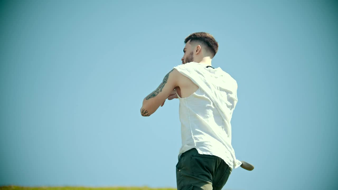 Stock Footage Young Stylish Man With Tattoos In White Shirt Dancing Live Wallpaper Free
