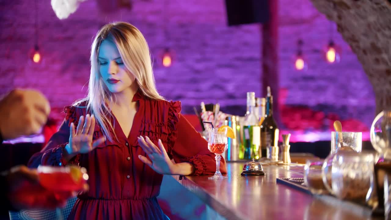 Stock Footage Young Woman By The Bartender Stand And Cheking Out Her Live Wallpaper Free