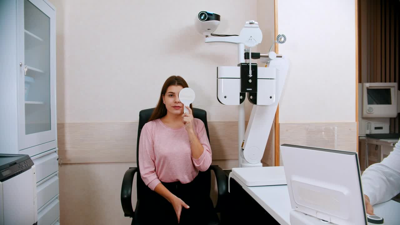 Stock Footage Young Woman On A Vision Examination Live Wallpaper Free