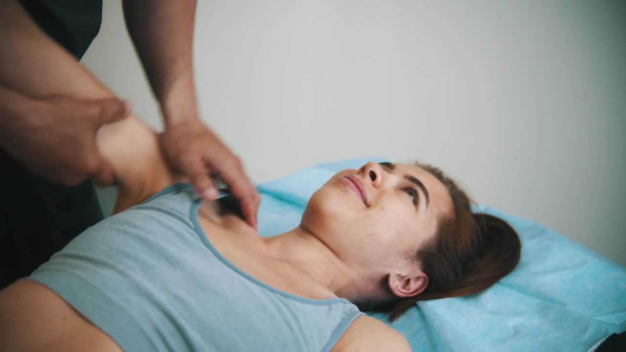 Stock Footage Woman Receiving Physiotherapy On Her Shoulders Live Wallpaper Free