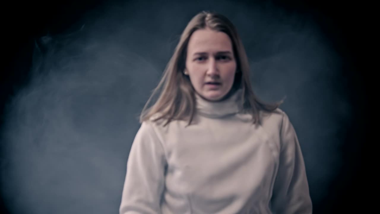 Stock Footage Young Woman Doing Fencing Moves Live Wallpaper Free